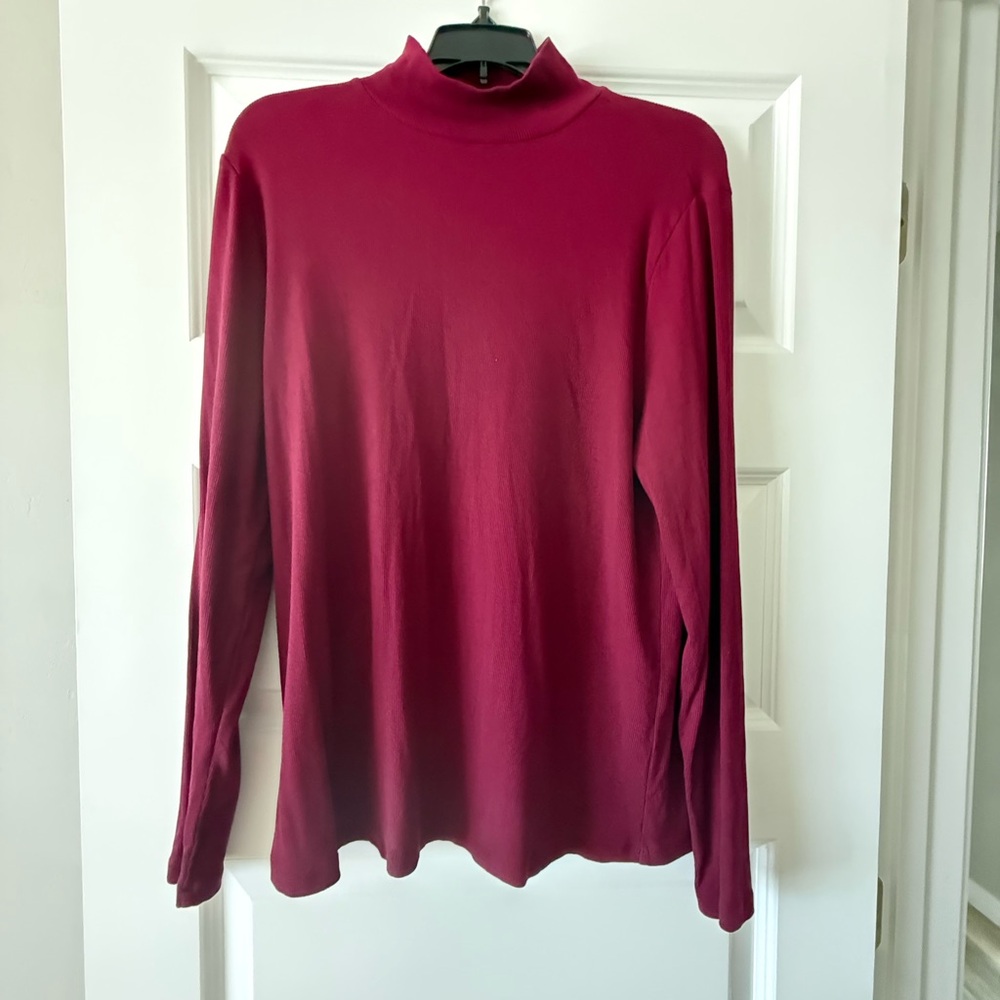 LOFT Burgundy Long Sleeve Turtleneck